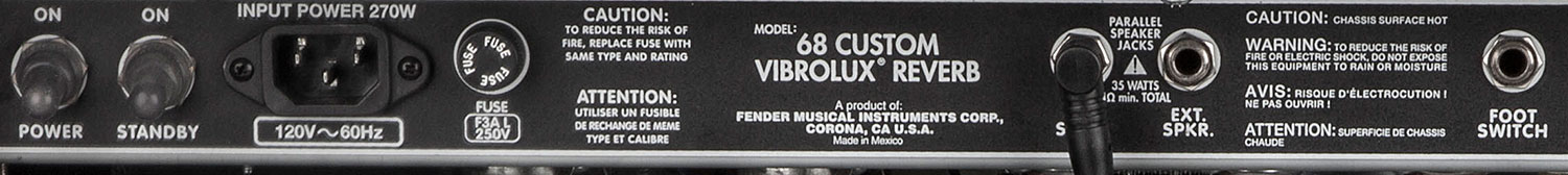 Fender 68 Custom Vibrolux Reverb 35w 2x10 Black - Ampli Guitare Électrique Combo - Variation 3