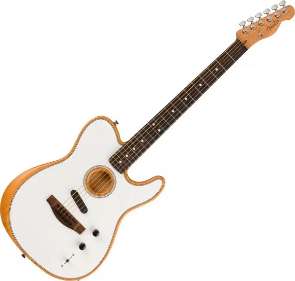 Guitare electro acoustique Fender Acoustasonic Player Telecaster (MEX, RW) - arctic white