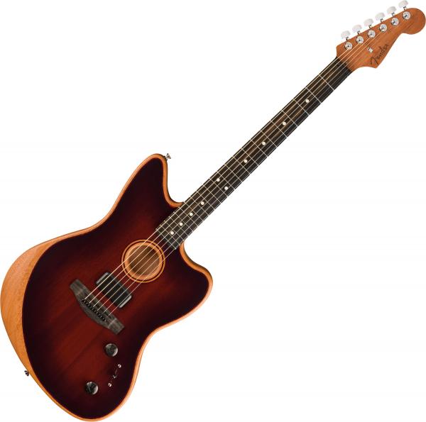 Guitare acoustique Fender American Acoustasonic Jazzmaster All-Mahogany - Bourbon burst