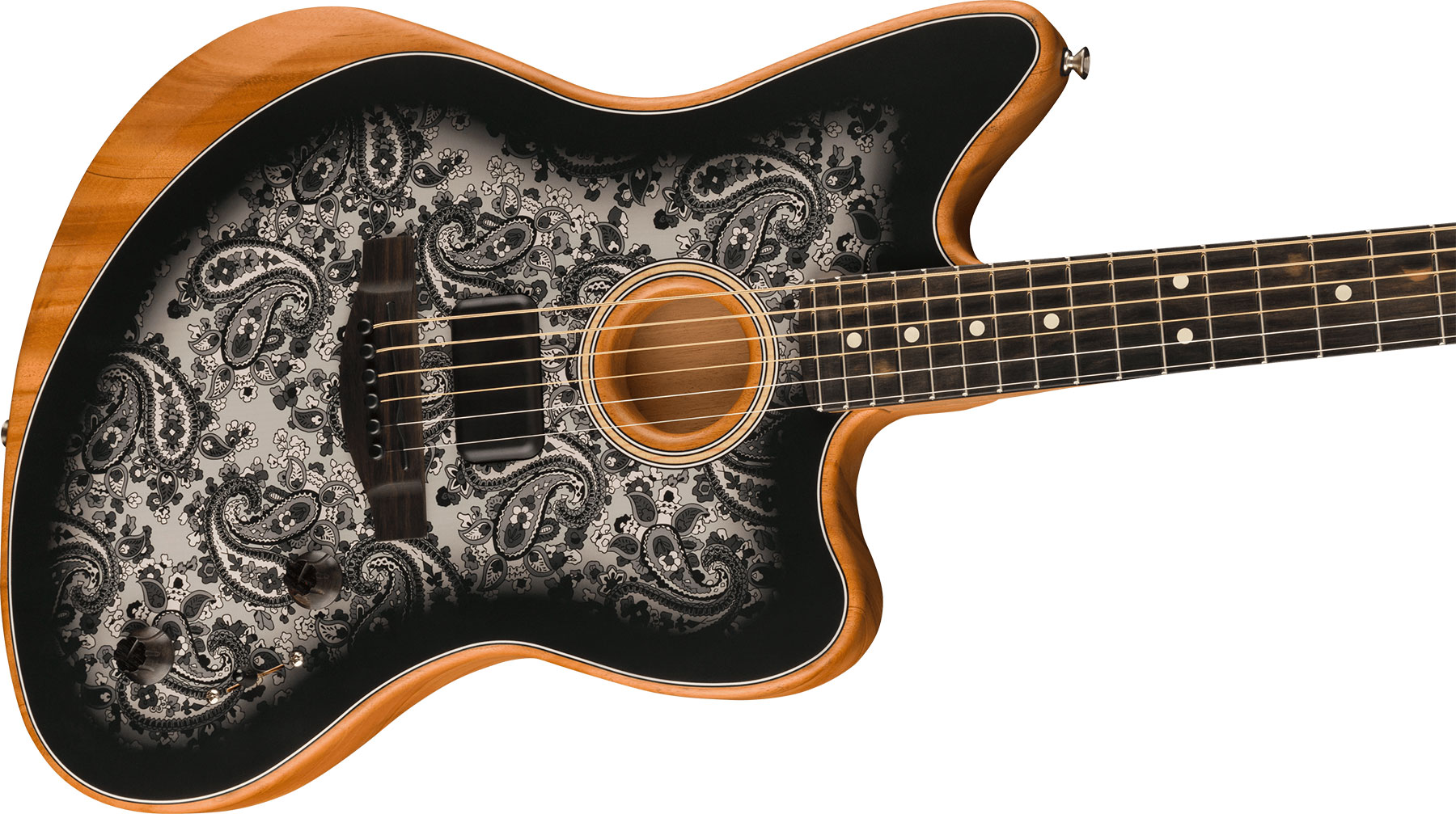 Fender American Acoustasonic Jazzmaster Fsr Ltd Usa Eb - Black Paisley - Guitare Acoustique - Variation 2