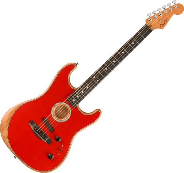 Guitare electro acoustique Fender American Acoustasonic Stratocaster - dakota red