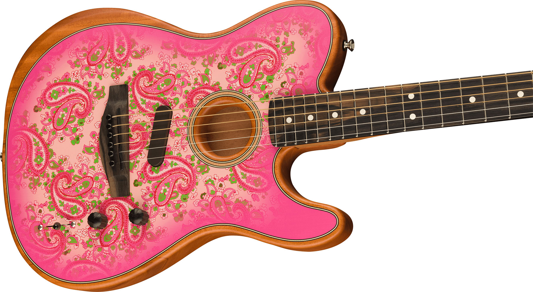 Fender American Acoustasonic Tele Fsr Ltd Epicea Acajou Rw - Pink Paisley - Guitare Acoustique - Variation 2