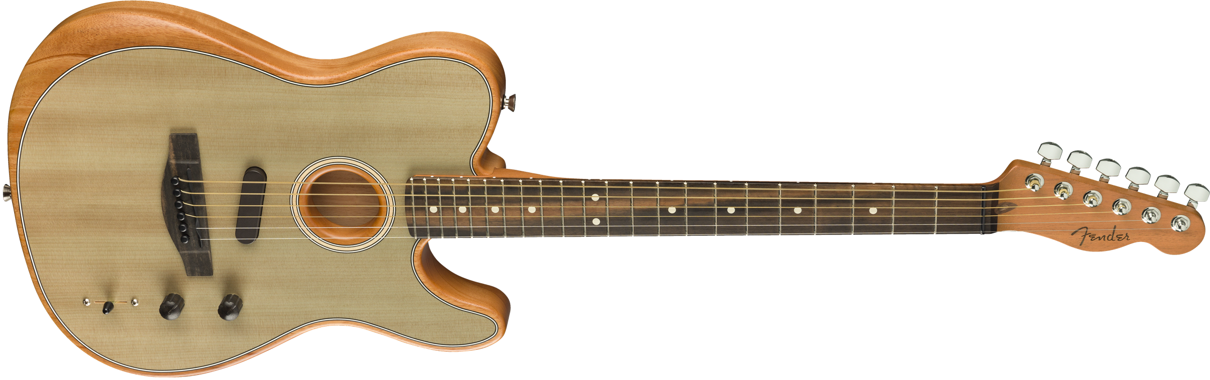 Fender Tele American Acoustasonic Usa Eb - Sonic Gray - Guitare Electro Acoustique - Variation 2