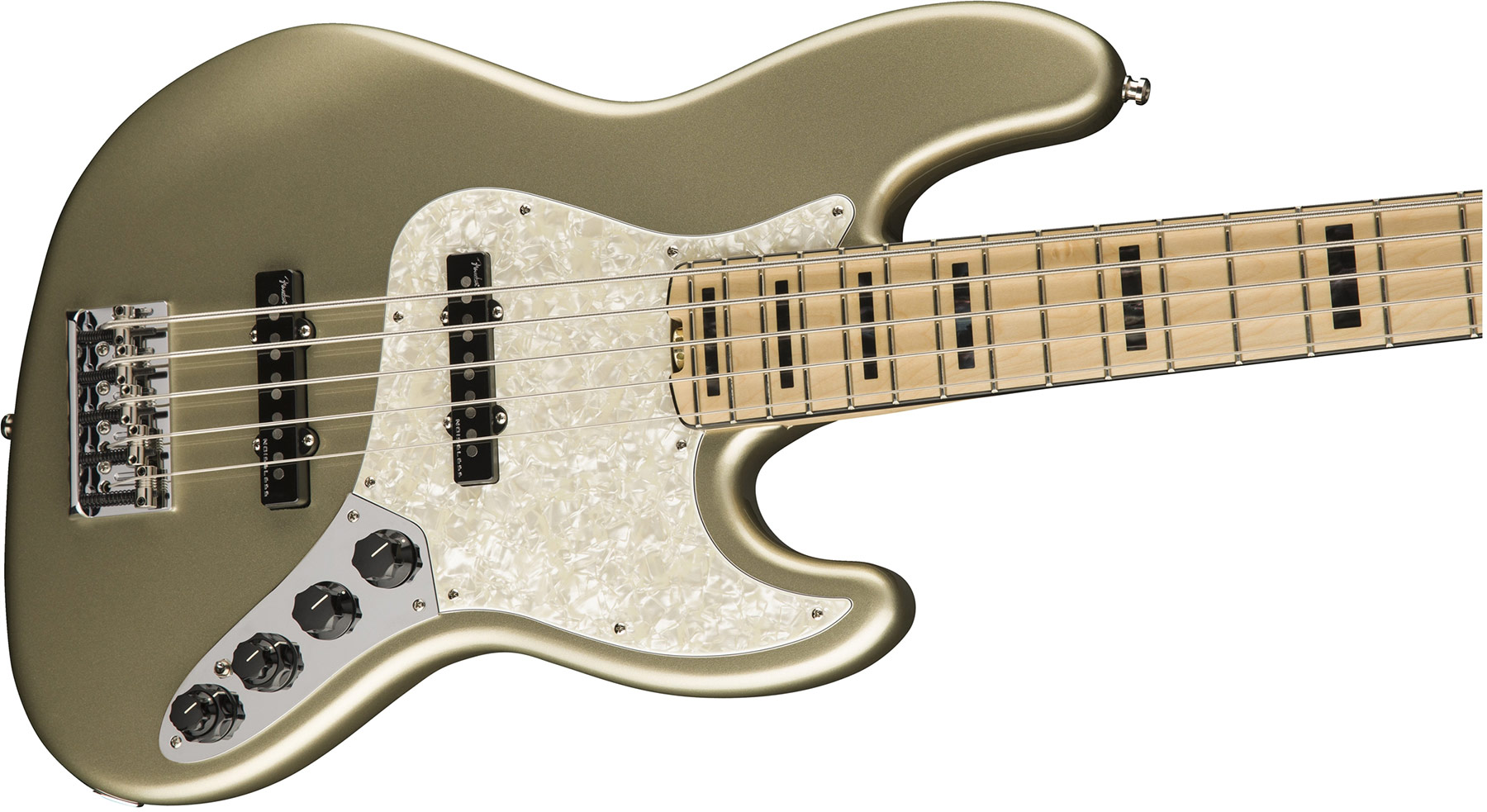 Fender American Elite Jazz Bass V Usa Mn - Champagne - Basse Électrique Solid Body - Variation 2