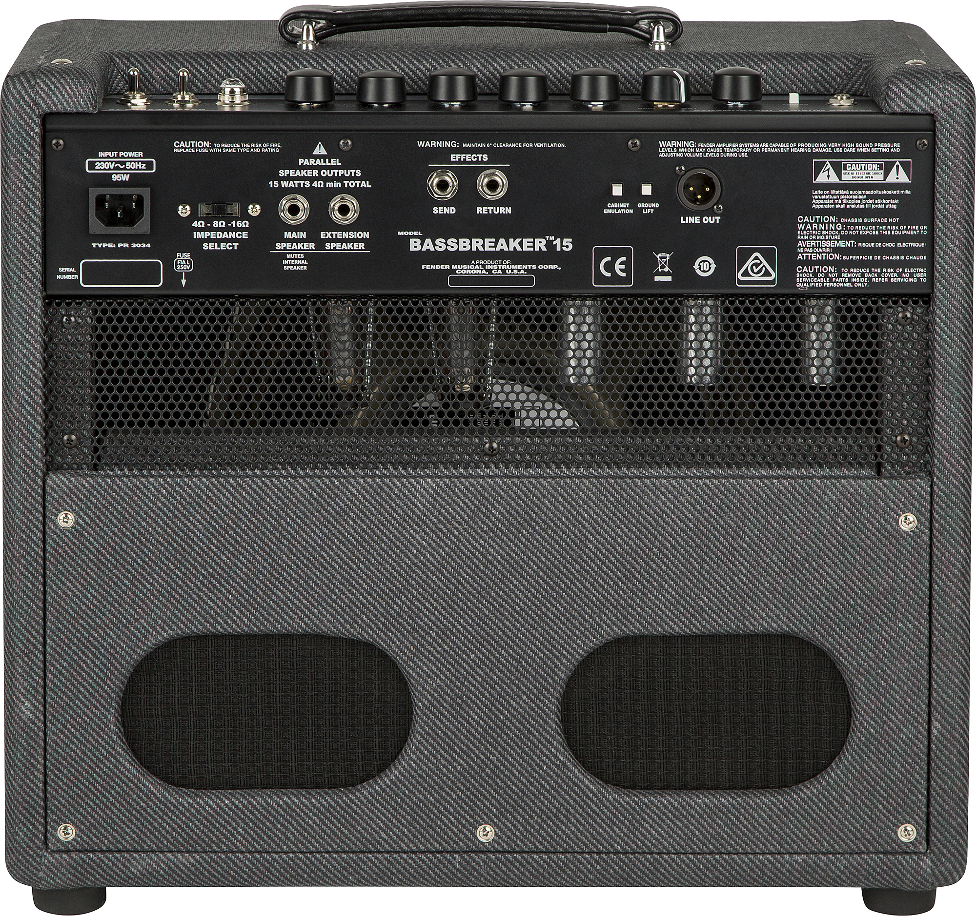 Fender Bassbreaker 15 Combo 15w 1x12 Gray Tweed - Ampli Guitare Électrique Combo - Variation 2