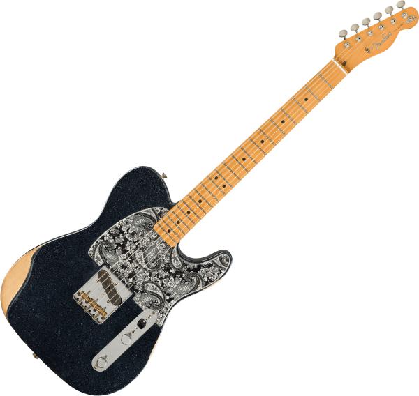 Fender Brad Paisley Esquire MEX MN road worn black sparkle Tel shape electric guitar