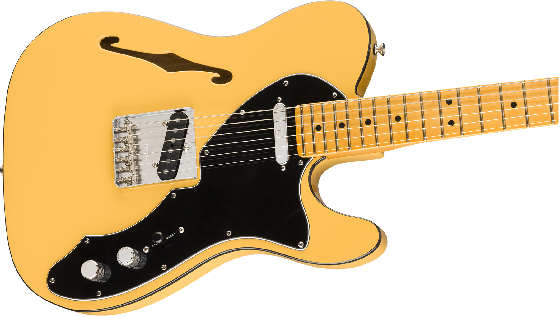 Fender Britt Daniel Tele Thinline Signature Ss Mn - Amarillo Gold - Guitare Électrique 1/2 Caisse - Variation 2