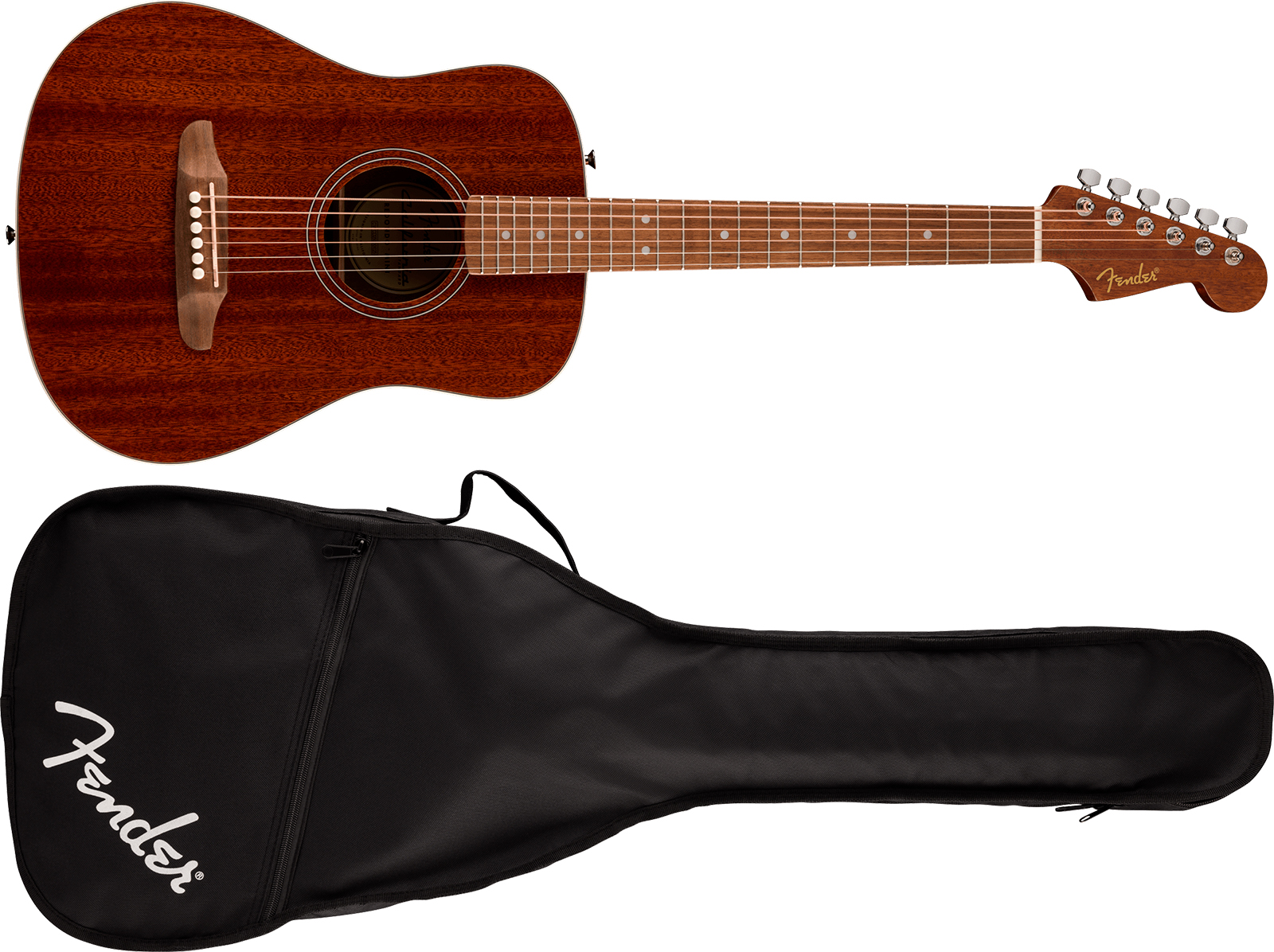 Fender California Standard Redondo Mini Tout Sapele Noy +housse - Natural - Guitare Folk - Variation 4