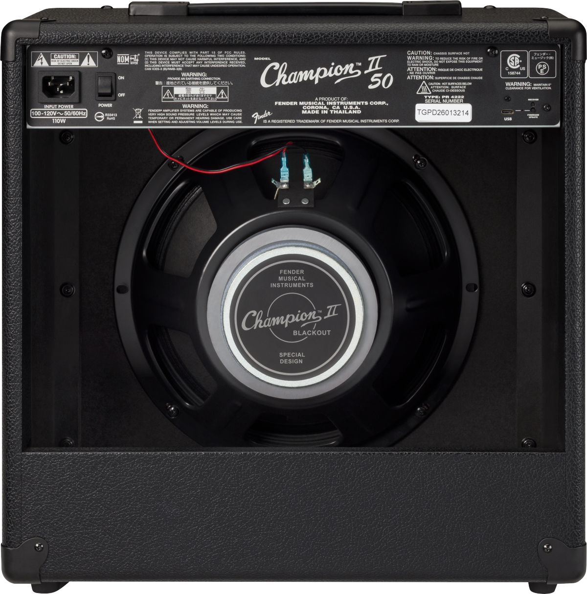 Fender Champion Ii 50 Ltd 50w 1x12 Blackout - Ampli Guitare Électrique Combo - Variation 1