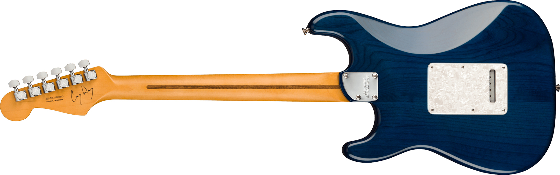 Fender Cory Wong Strat Signature Usa 3s Trem Rw - Sapphire Blue Transparent - Guitare Électrique Forme Str - Variation 1