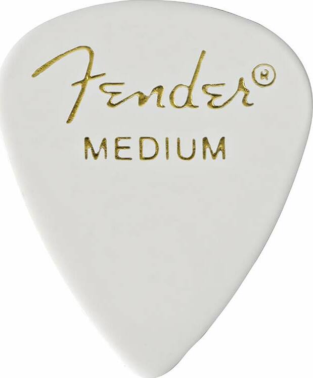 Fender 351 Classic Celluloid Medium White Médiator & onglet