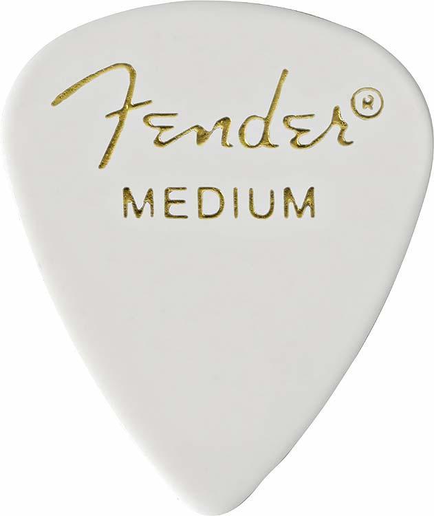 Médiator & Onglet Fender 351 Classic Celluloid Medium White - Foto 14