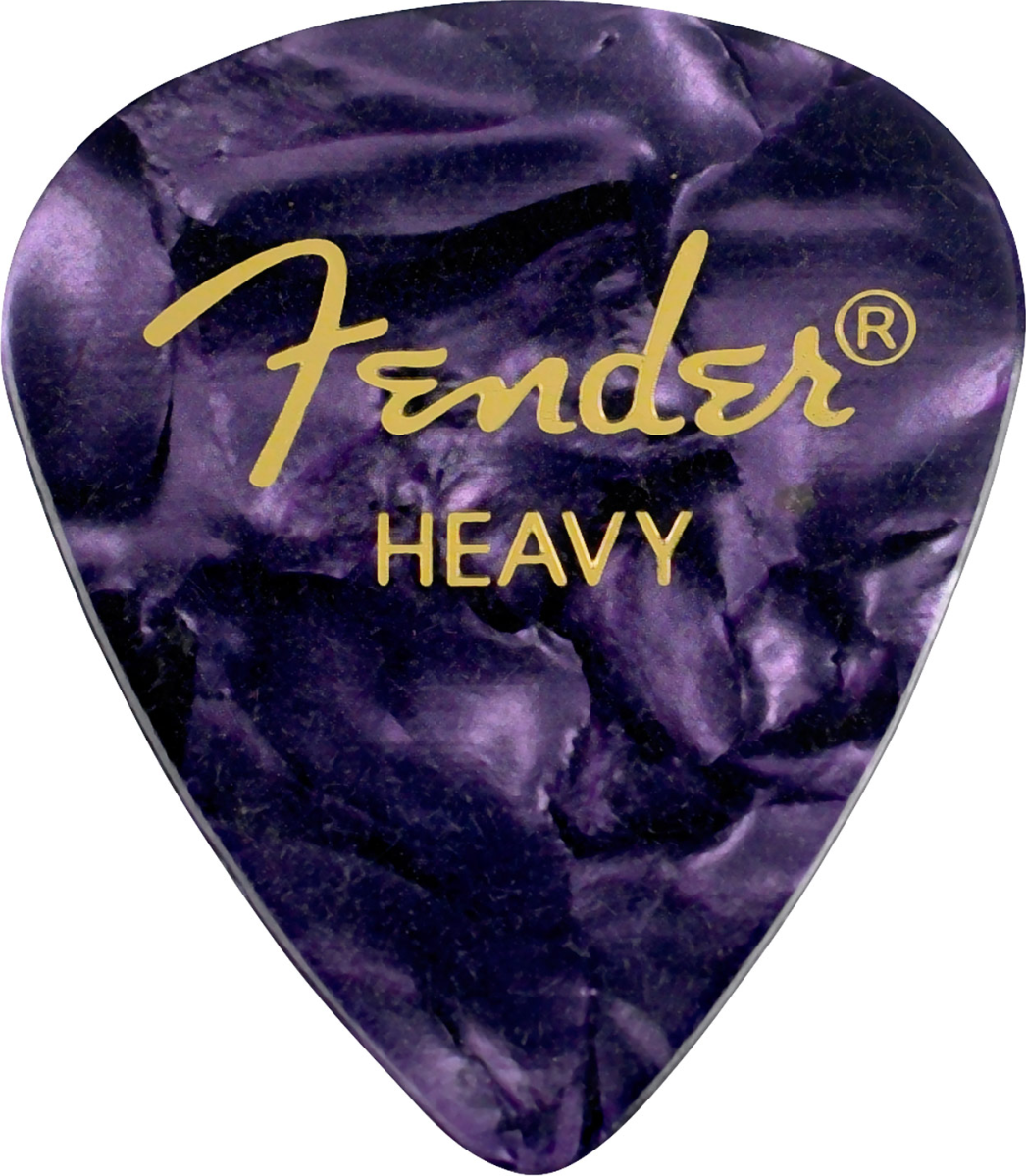 Fender 351 Shape Premium Celluloid Heavy Purple Moto - MÉdiator & Onglet - Main picture