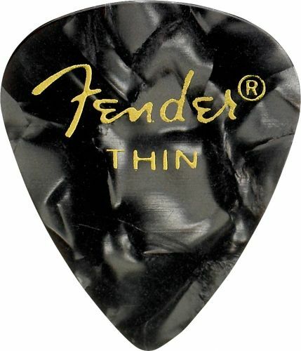 Fender 351 Shape Premium Thin Black Moto - MÉdiator & Onglet - Main picture