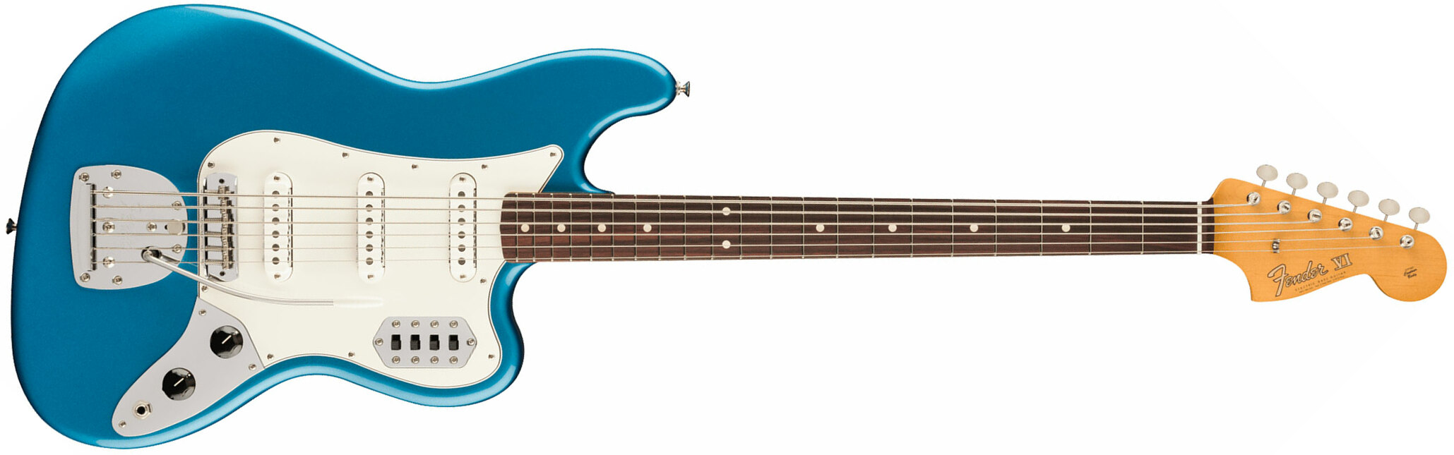 Fender 60s Bass Vi Vintera 2 3s Trem Rw - Lake Placid Blue - Guitare Électrique Baryton - Main picture