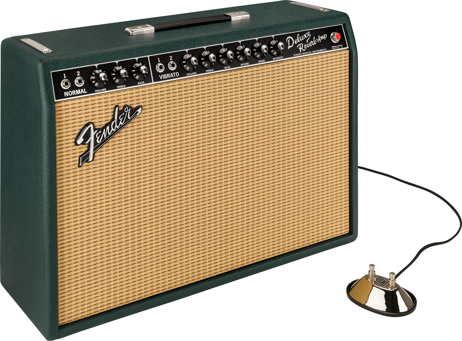 Fender 65 Deluxe Reverb Ltd 22w 6v6 1x12 Eminence Sc64 British Racing Green - Ampli Guitare Électrique Combo - Main picture