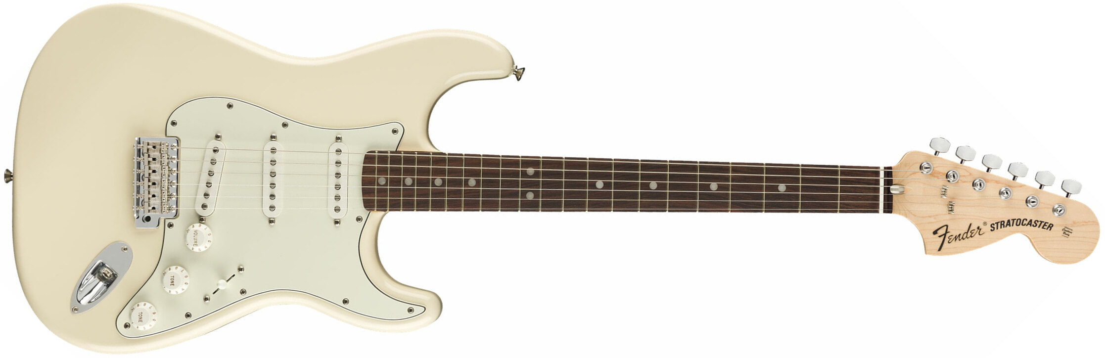 Fender Albert Hammond Strat Mex Signature 3s Trem Rw - Olympic White - Guitare Électrique Forme Str - Main picture