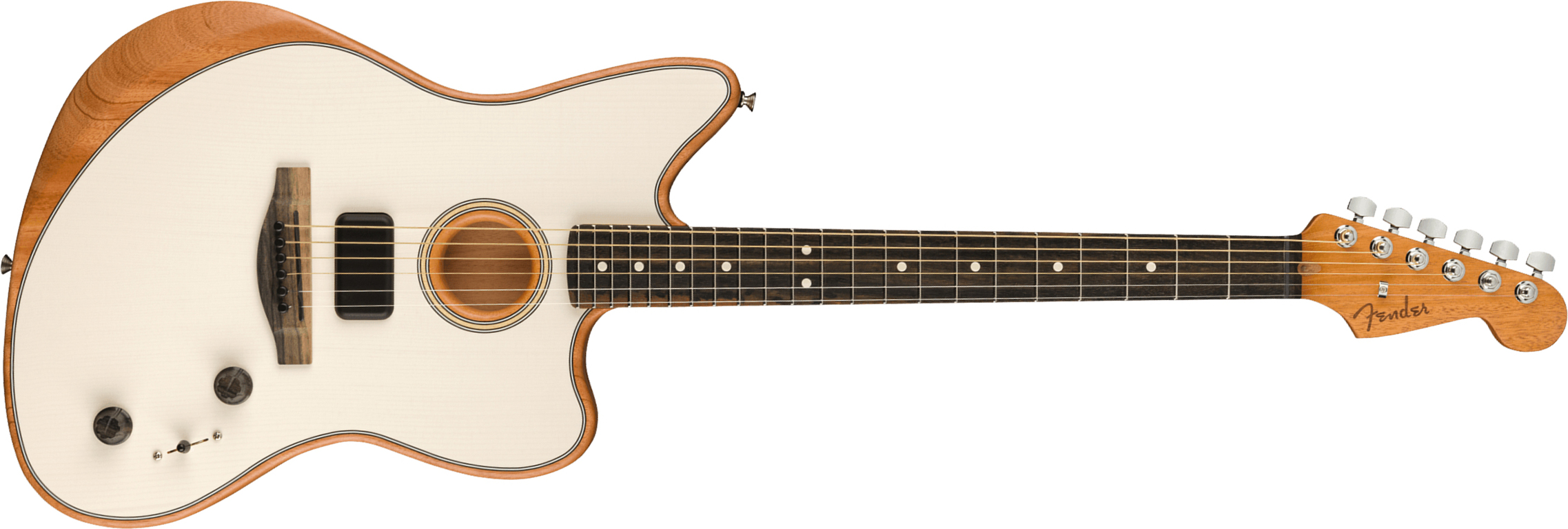 Fender American Acoustasonic Jazzmaster Usa Eb - Arctic White - Guitare Electro Acoustique - Main picture