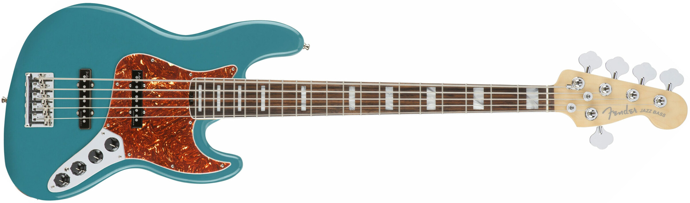 Fender American Elite Jazz Bass V Usa Eb - Ocean Turquoise - Basse Électrique Solid Body - Main picture