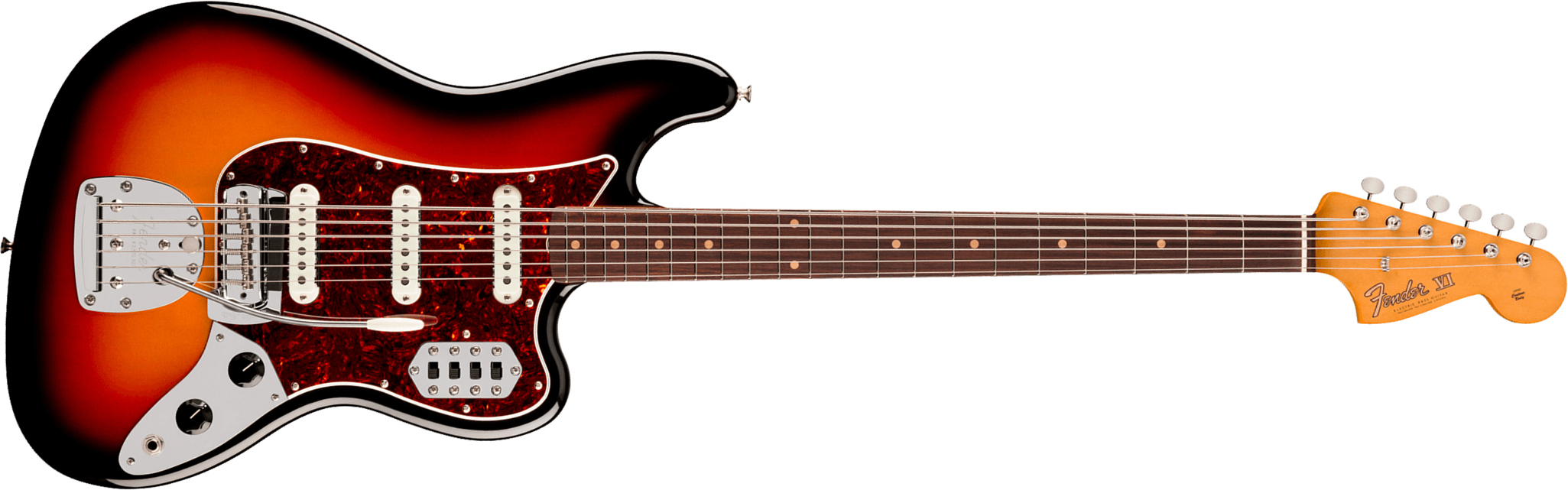 Fender Bass Vi Early 60s Vintera 3 Mex Shsc Rw - 3-color Sunburst - Basse Électrique Solid Body - Main picture