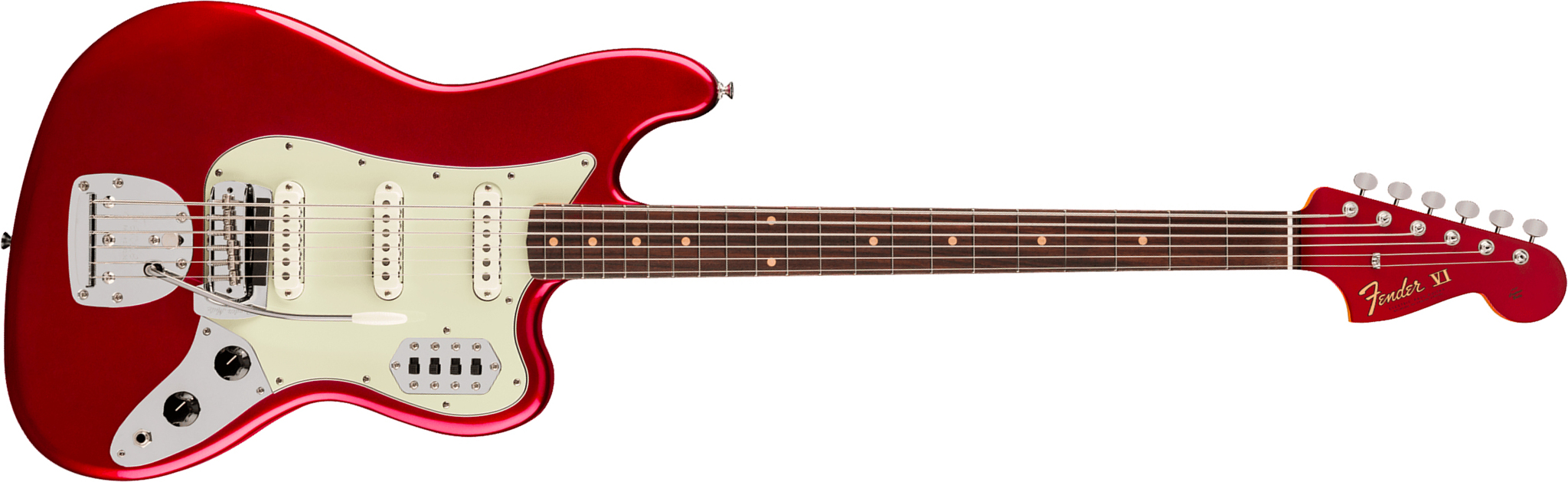 Fender Bass Vi Early 60s Vintera 3 Mex Shsc Rw - Candy Apple Red - Basse Électrique Solid Body - Main picture