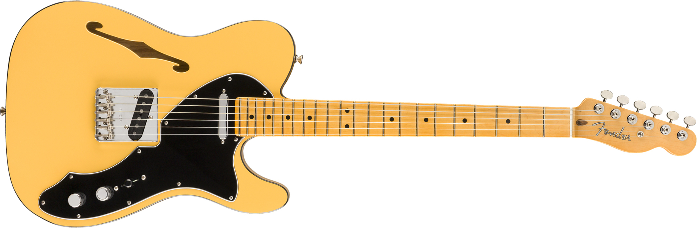 Fender Britt Daniel Tele Thinline Signature Ss Mn - Amarillo Gold - Guitare Électrique 1/2 Caisse - Main picture