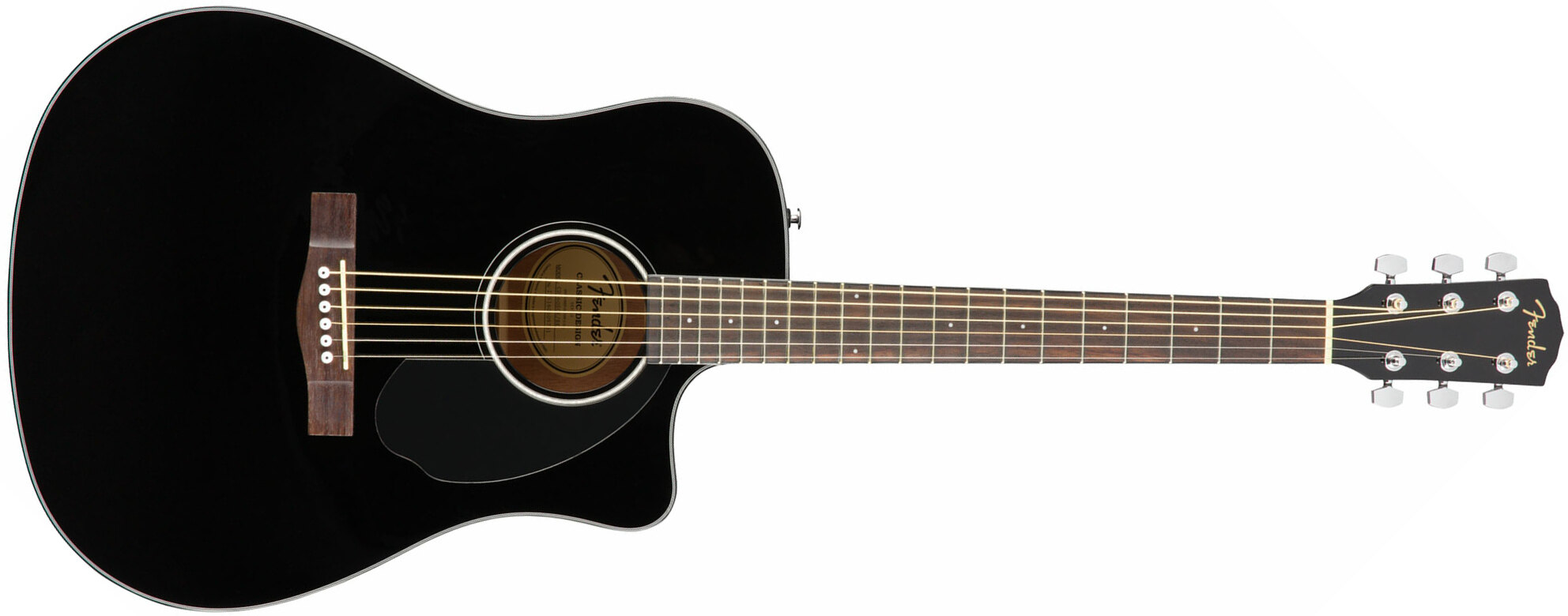 Fender Cd-60sce Dreadnought Cw Epicea Acajou Wal - Black - Guitare Electro Acoustique - Main picture