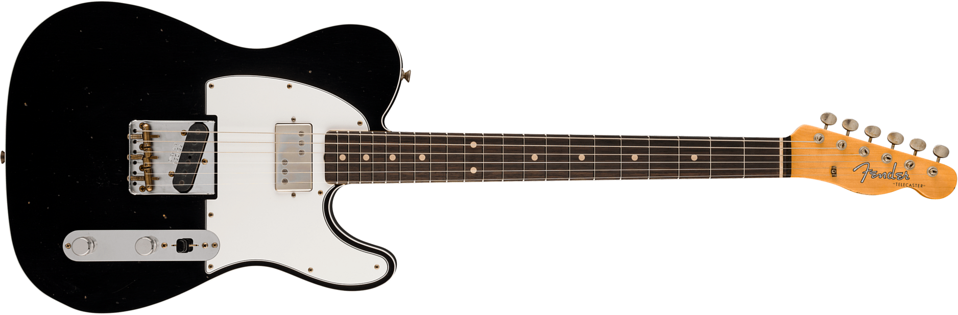 Fender Custom Shop Brian Fallon Tele Custom 1959 Signature 2s Ht Rw #r151889 - Journeyman Relic Black - Guitare Électrique Signature - Main picture