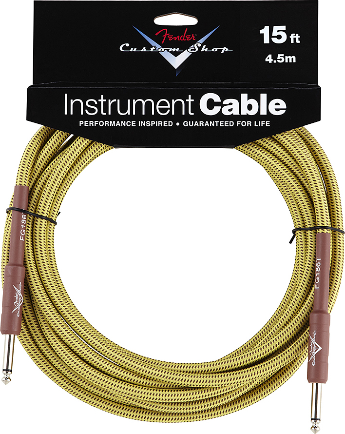 Fender Custom Shop Instrument Cable Droit/droit 15ft 4.5m Tweed - CÂble - Main picture