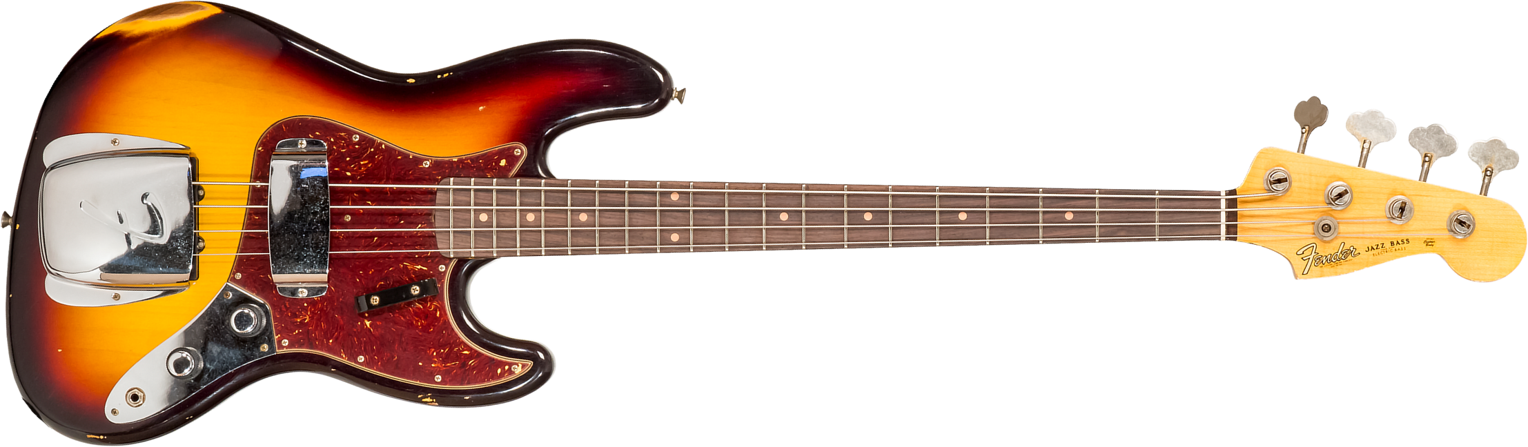 Fender Custom Shop  Jazz Bass 1962 Rw #cz569015 - Relic 3-color Sunburst - Basse Électrique Solid Body - Main picture