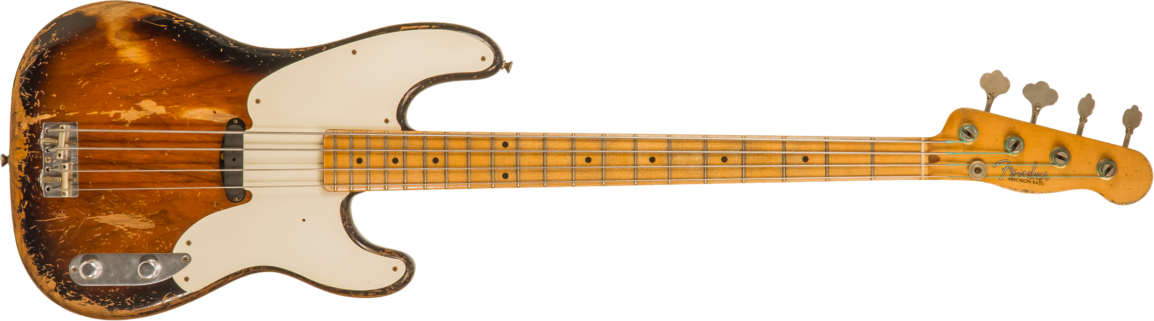 Fender Custom Shop Precision Bass 1955 Masterbuilt D.galuszka #xn3431 - Heavy Relic 2-color Sunburst - Basse Électrique Solid Body - Main picture