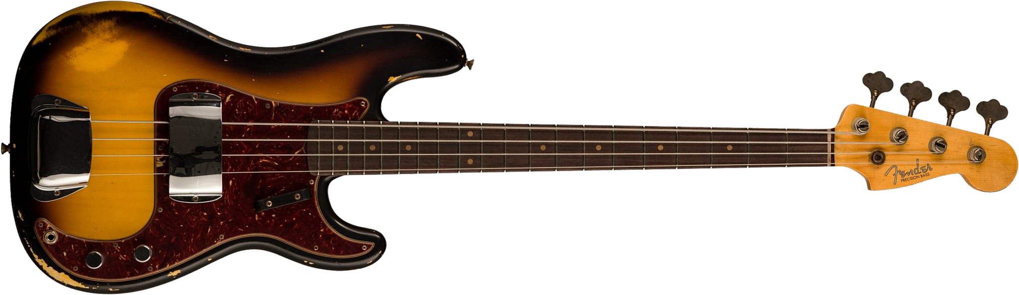 Fender Custom Shop Precision Bass 1963 Rw - Heavy Relic Aged 3-color Sunburst - Basse Électrique Solid Body - Main picture