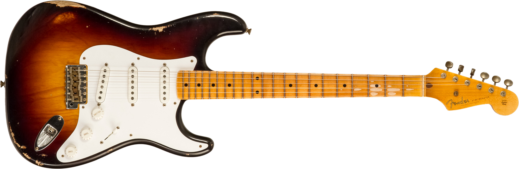 Fender Custom Shop Strat 1954 70th Anniv. 3s Trem Mn #xn4345 - Relic Wide-fade 2-color Sunburst - Guitare Électrique Forme Str - Main picture