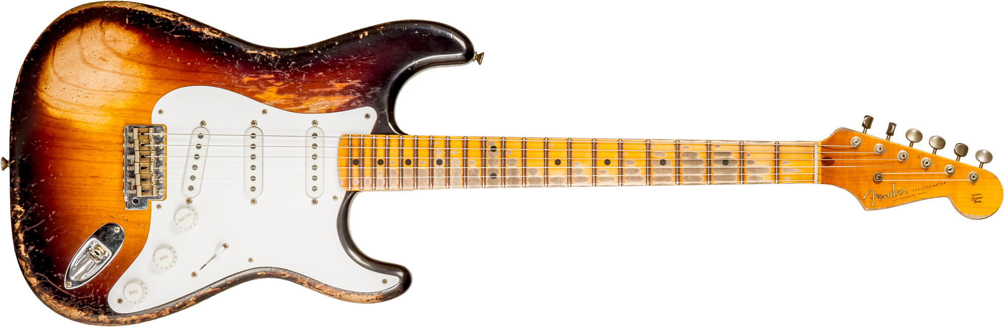 Fender Custom Shop Strat 1954 70th Anniv. Mn #xn4378 - Super Heavy Relic 2-color Sunburst - Guitare Électrique Forme Str - Main picture