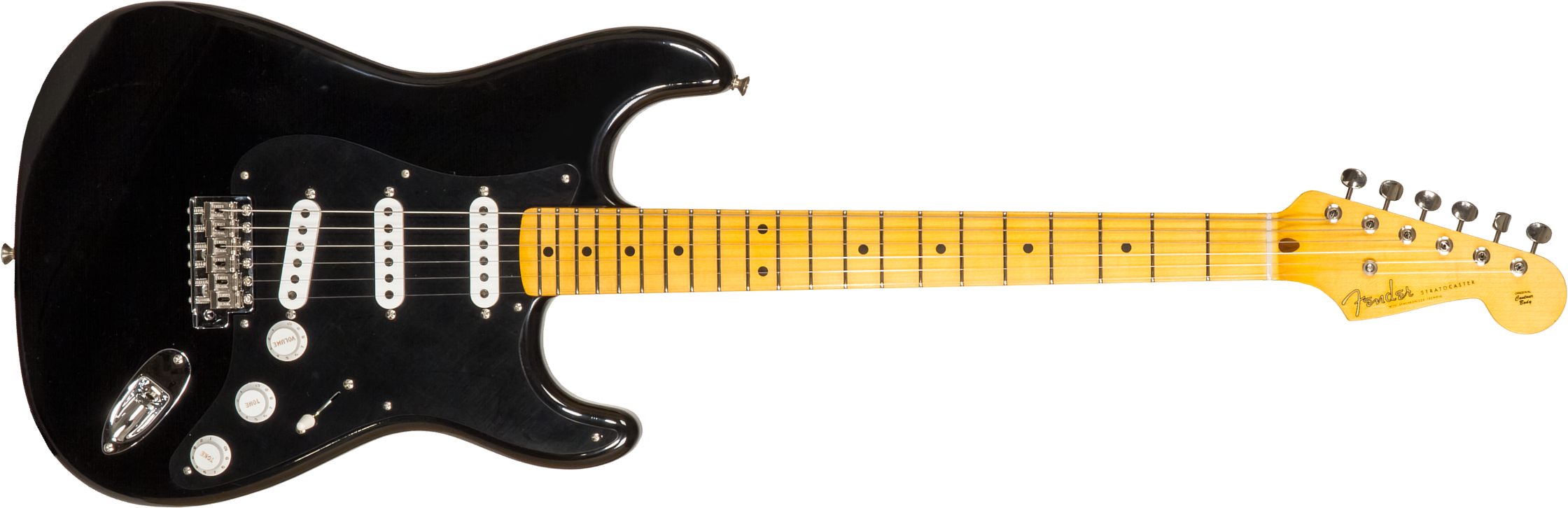 Fender Custom Shop Strat 1955 3s Trem Mn #r127877 - Closet Classic Black - Guitare Électrique Forme Str - Main picture