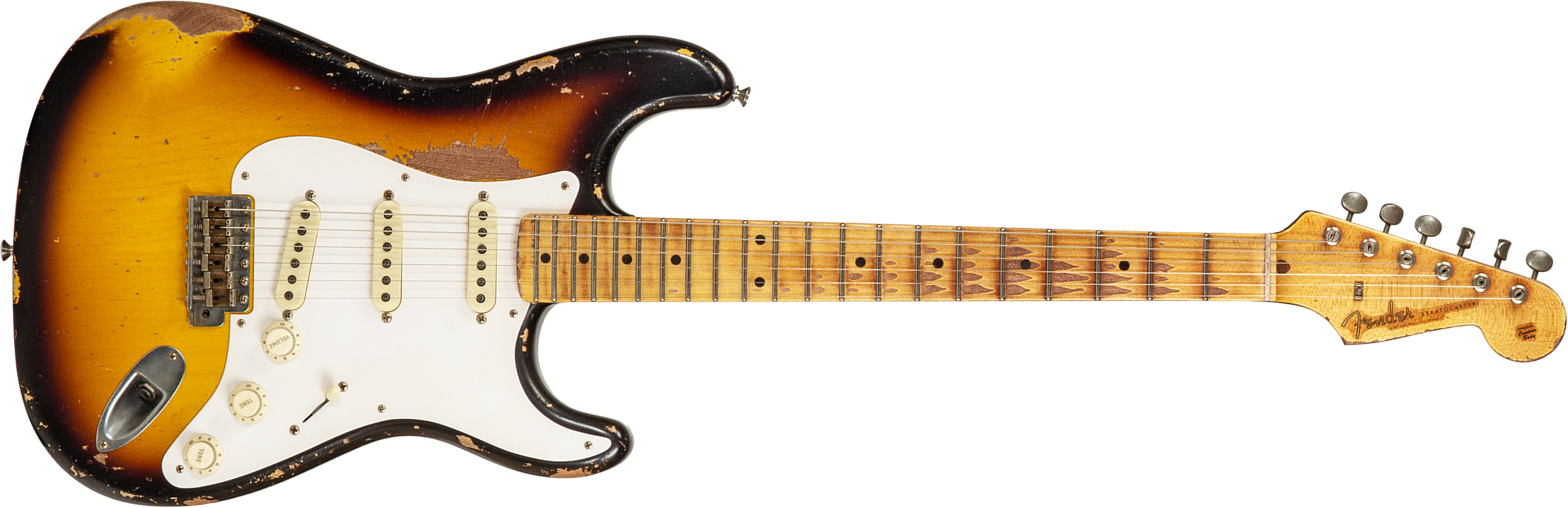Fender Custom Shop Strat 1956 Masterbuilt K.mcmillin 3s Trem Mn #r129060 - Heavy Relic 2-color Sunburst - Guitare Électrique Forme Str - Main picture