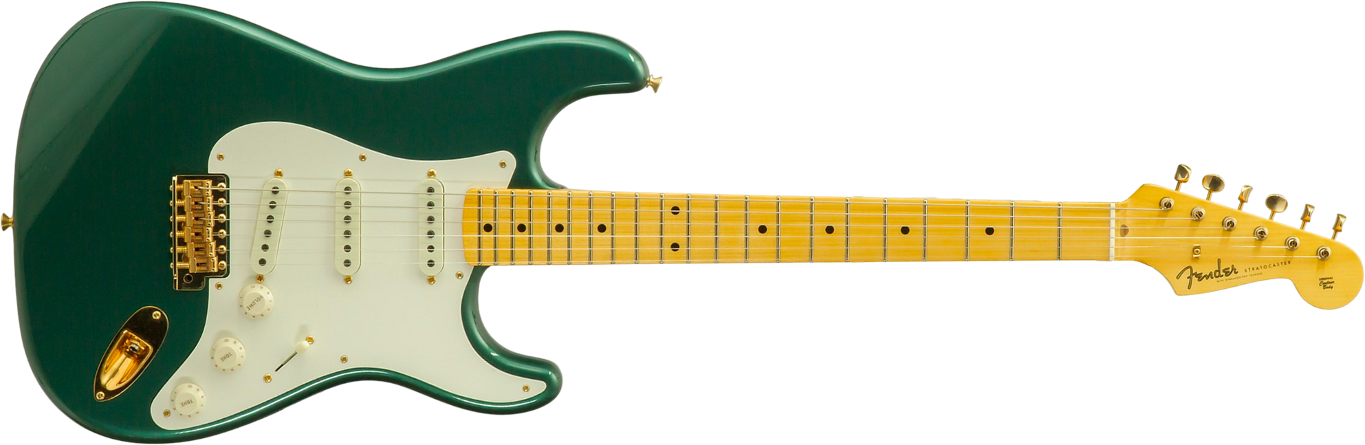 Fender Custom Shop Strat 1957 Vintage Custom 3s Trem Mn #r145062 - Time Capsule Sherwood Green Metallic - Guitare Électrique Forme Str - Main picture