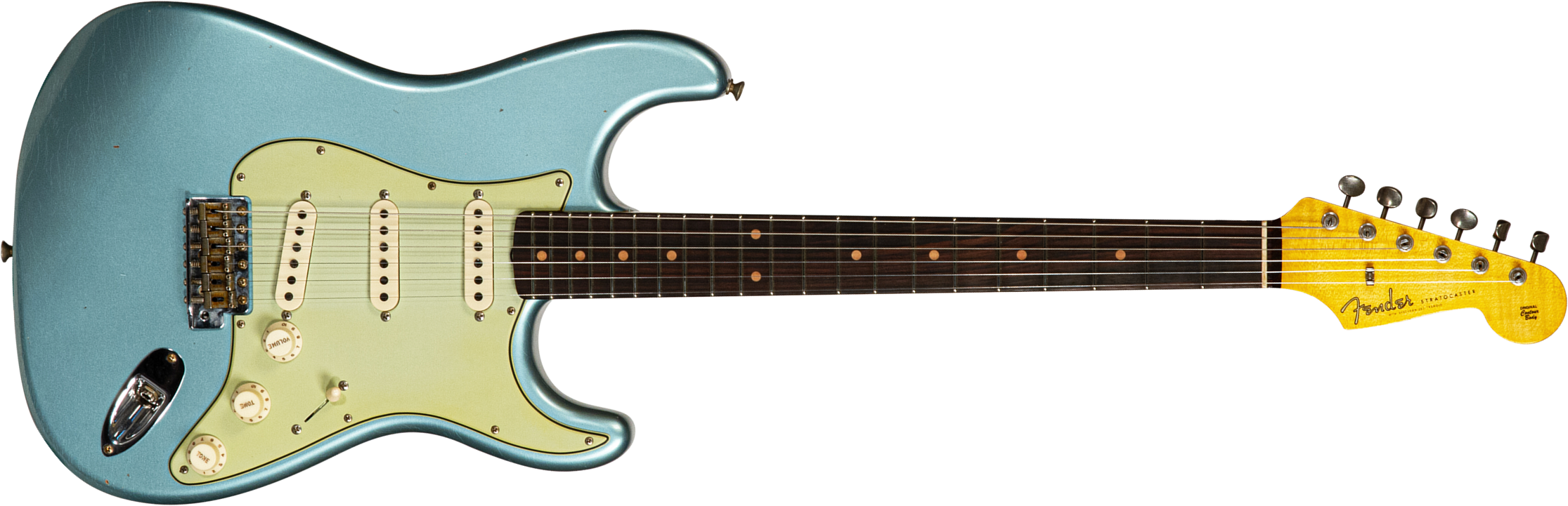 Fender Custom Shop Strat 1959 3s Trem Rw #cz566857 - Journeyman Relic Teal Green Metallic - Guitare Électrique Forme Str - Main picture