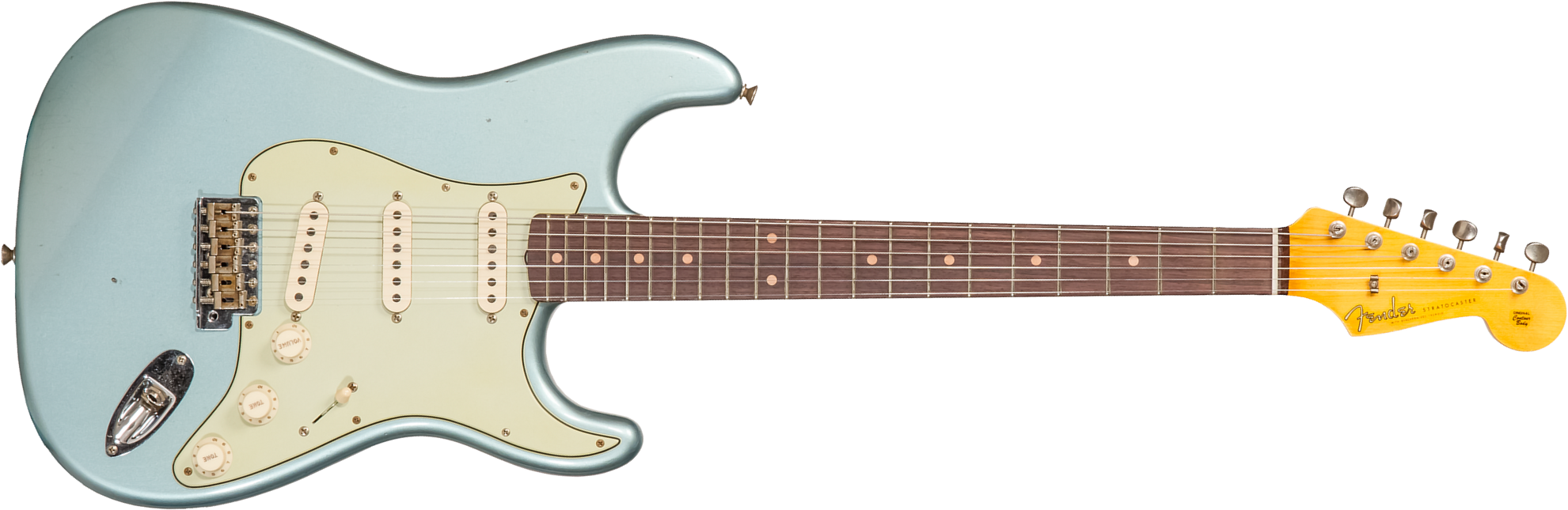 Fender Custom Shop Strat 1959 3s Trem Rw #cz570883 - Journeyman Relic Teal Green Metallic - Guitare Électrique Forme Str - Main picture