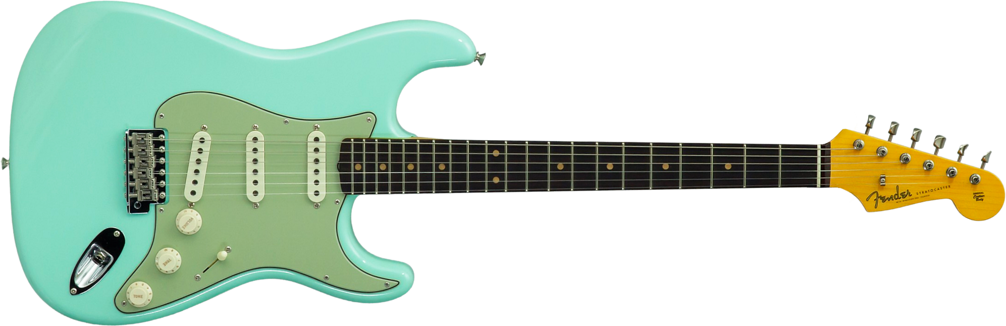 Fender Custom Shop Strat 1959 Vintage Custom 3s Trem Rw #r146975 - Time Capsule Faded Surf Green - Guitare Électrique Forme Str - Main picture