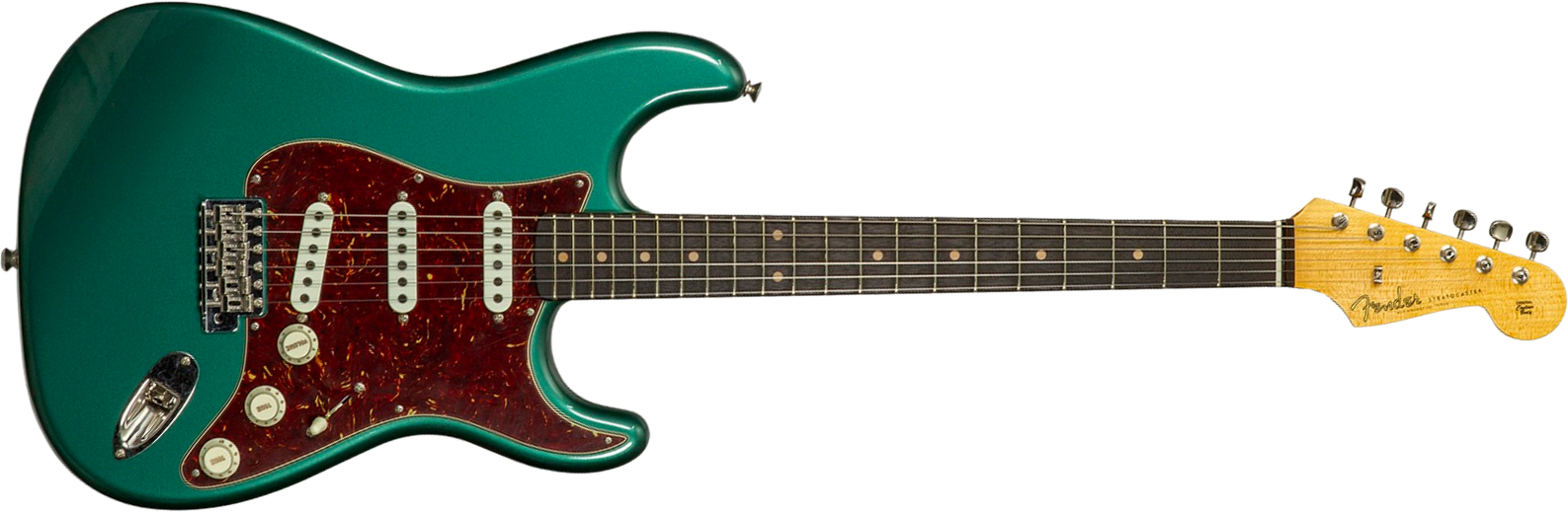 Fender Custom Shop Strat 1959 Vintage Custom 3s Trem Rw #r148541 - Time Capsule Sherwood Green Metallic - Guitare Électrique Forme Str - Main picture