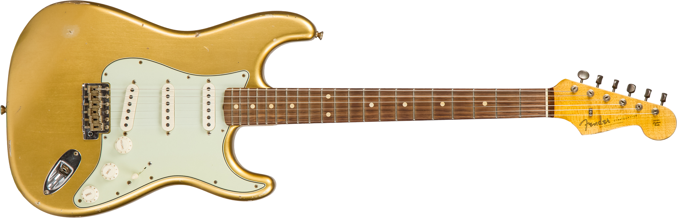 Fender Custom Shop Strat 1960 Rw #cz544406 - Relic Aztec Gold - Guitare Électrique Forme Str - Main picture
