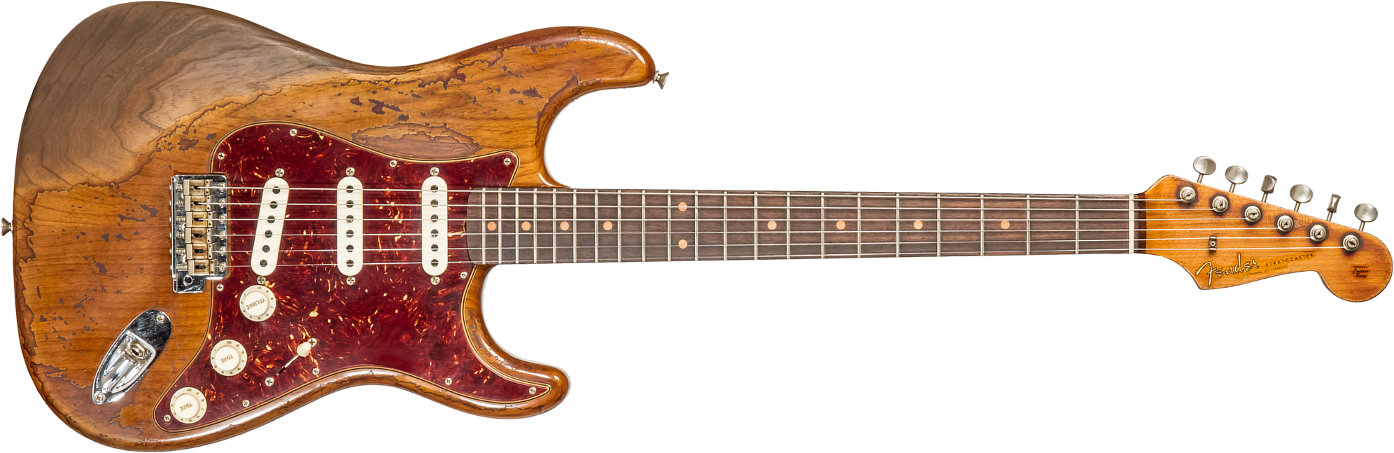 Fender Custom Shop Strat 1961 3s Trem Rw #cz570051 - Super Heavy Relic Natural - Guitare Électrique Forme Str - Main picture