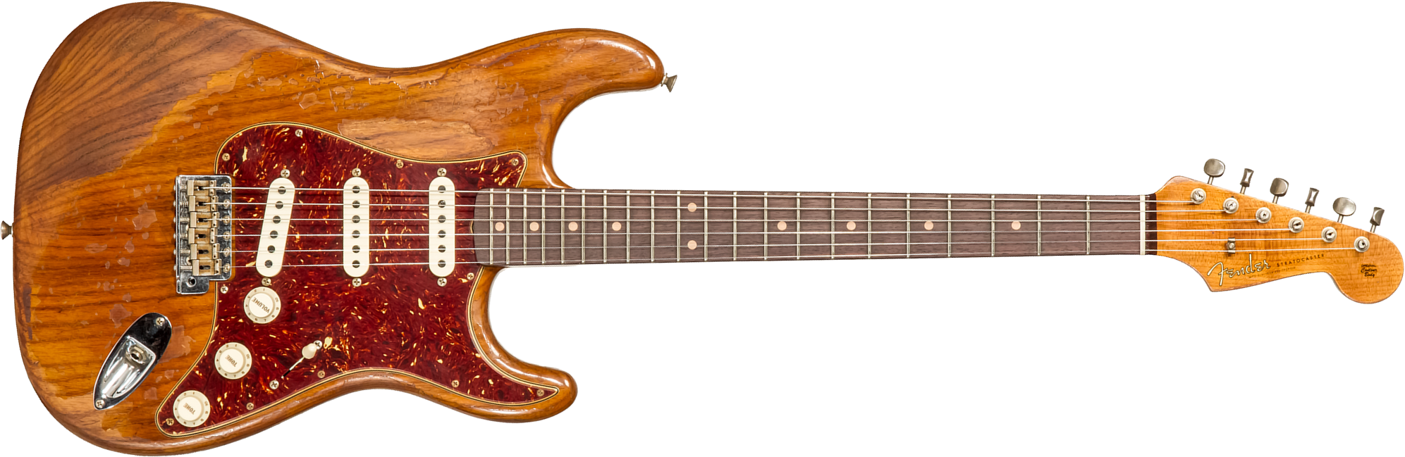 Fender Custom Shop Strat 1961 3s Trem Rw #cz570266 - Super Heavy Relic Natural - Guitare Électrique Forme Str - Main picture