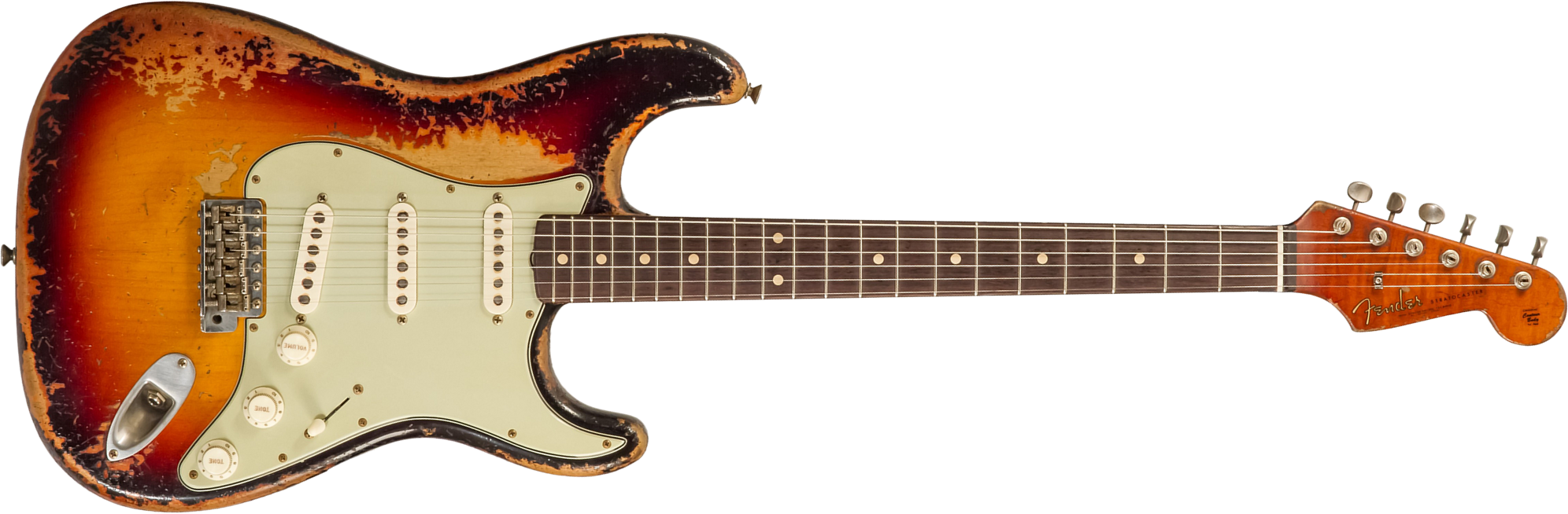 Fender Custom Shop Strat 1961 Masterbuilt D.wilson 3s Trem Rw #cz552177 - Heavy Relic 3-color Sunburst - Guitare Électrique Forme Str - Main picture