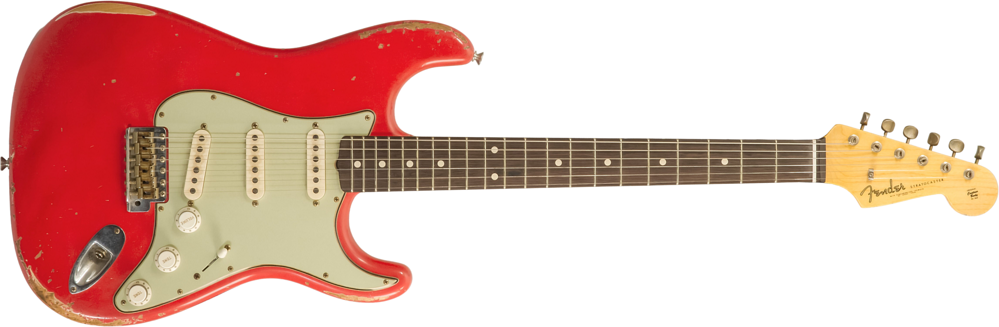 Fender Custom Shop Strat 1961 Masterbuilt K.mcmillin 3s Trem Abw #r132221 - Relic Fiesta Red - Guitare Électrique Forme Str - Main picture