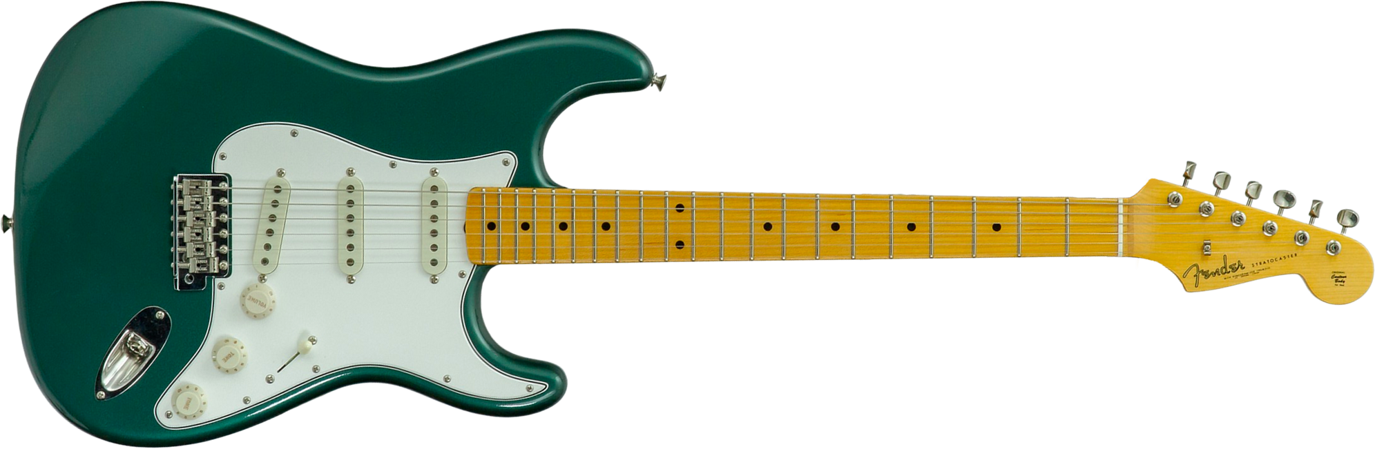 Fender Custom Shop Strat 1962 Vintage Custom 3s Trem Mn #r146869 - Time Capsule Sherwood Green Metallic - Guitare Électrique Forme Str - Main picture