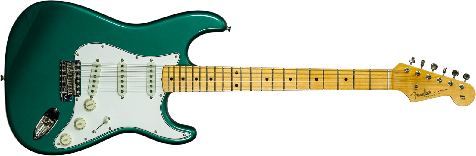 Fender Custom Shop Strat 1962 Vintage Custom 3s Trem Mn #r147972 - Time Capsule Sherwood Green Metallic - Guitare Électrique Forme Str - Main picture