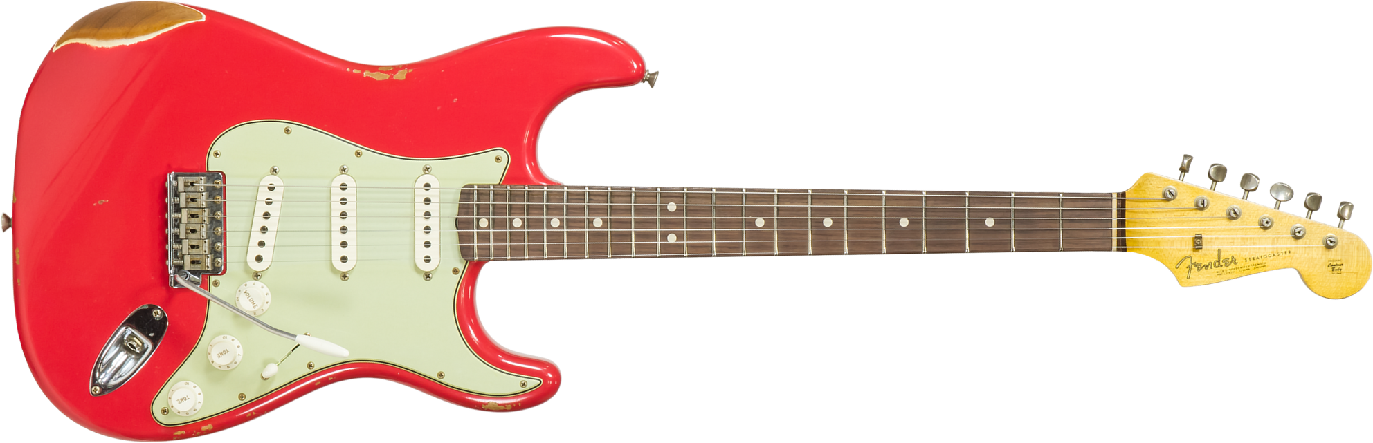 Fender Custom Shop Strat 1963 3s Trem Rw #r117571 - Relic Fiesta Red - Guitare Électrique Forme Str - Main picture