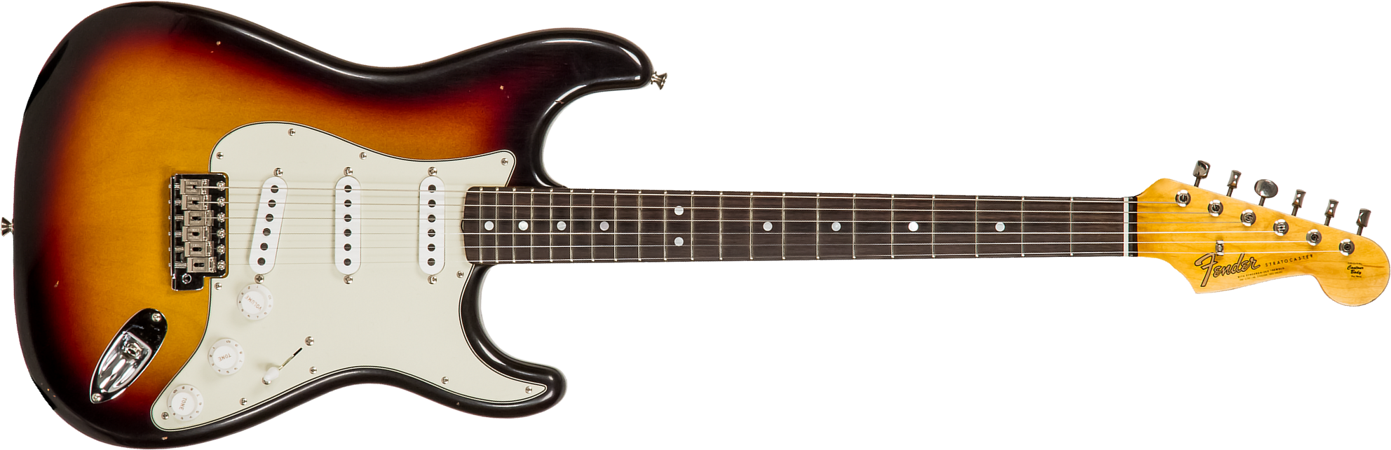 Fender Custom Shop Strat 1964 Rw #r114936 - Journeyman Relic 3-color Sunburst - Guitare Électrique Forme Str - Main picture
